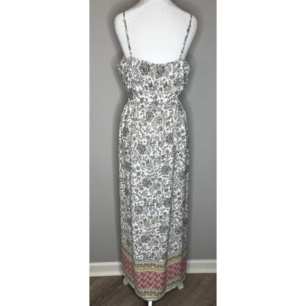 Loft Outlet Maxi Floral V-Neck Strappy Slit Dress Boho Spring Wedding Sz 10 NEW - Picture 2 of 7